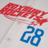 Red and Blue Thermo Film on Grey Baseball Jersey