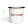Copper Colored Vinyl on White and Black Camping Mug